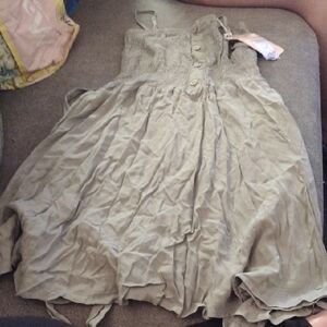 Light green Sleeveless Spaghetti Strap Mini Sundress-884998